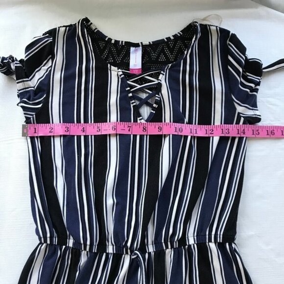 NO Boundaries Bundles Girl Junior  Dress Blue Stripe and Pink Tie Dye Size Small - Picture 10 of 14